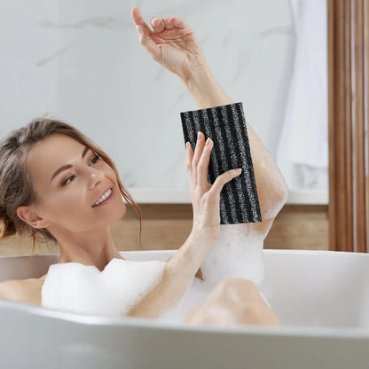 Toalla de baño exfoliante – Estropajo de espalda para el cuerpo, paño de lavado, esponja de ducha suave para limpieza profunda, exfoliación de la piel y accesorios de baño