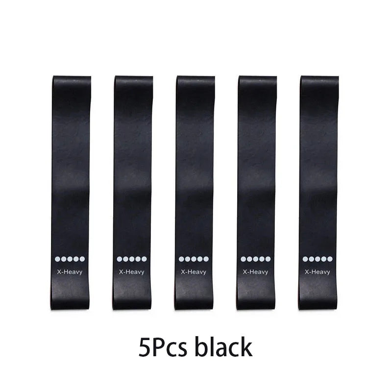 Lot de 5 bandes de résistance pour yoga – Bandes élastiques de Pilates pour musculation, étirements, entraînement musculaire et exercices de fitness à domicile