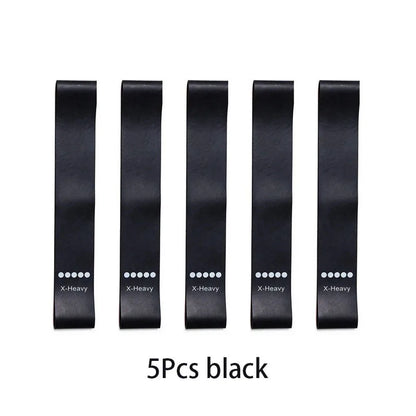 Lot de 5 bandes de résistance pour yoga – Bandes élastiques de Pilates pour musculation, étirements, entraînement musculaire et exercices de fitness à domicile