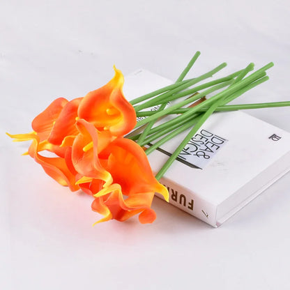 5/10/15/20pcs Real Touch Calla Lily Artificial Flowers – Realistic Faux Calla Lily Bouquet for Wedding Bridal Arrangements, Home Décor & Floral Decoration