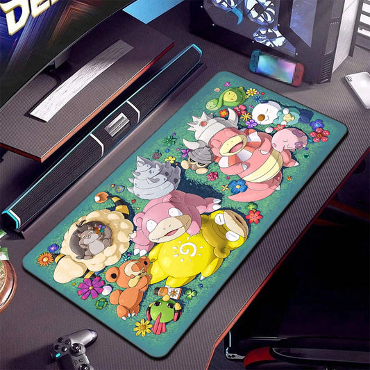 Alfombrilla de ratón XXL Pokémon Gaming – Alfombrilla de escritorio extendida con base de goma antideslizante para teclado de juegos, portátil y escritorio de ordenador