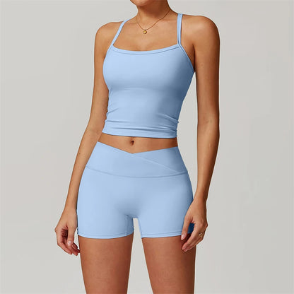 Conjunto de entrenamiento de 2 piezas para mujer: sujetador deportivo push-up y leggings de cintura alta, atuendo para yoga, gimnasio y fitness