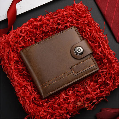 Billetera de cuero de gran capacidad para hombre con ventana para identificación, ranuras para tarjetas y monedero.