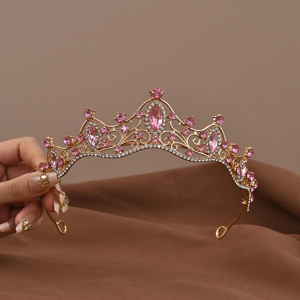 Vintage Baroque Crystal Queen Crown Tiara for Women – Rhinestone Bridal Wedding & Prom Hair Accessory