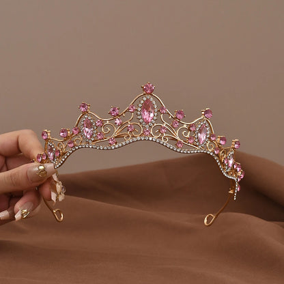 Vintage Baroque Crystal Queen Crown Tiara for Women – Rhinestone Bridal Wedding & Prom Hair Accessory