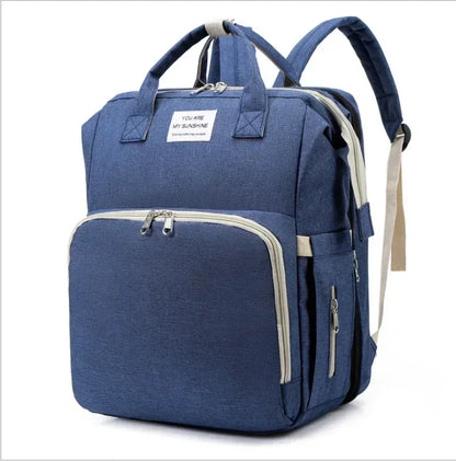 Sac à langer de grande capacité pour bébés avec matelas à langer – Sac à langer de maternité imperméable pour mamans avec rangement pour biberons et lit de bébé