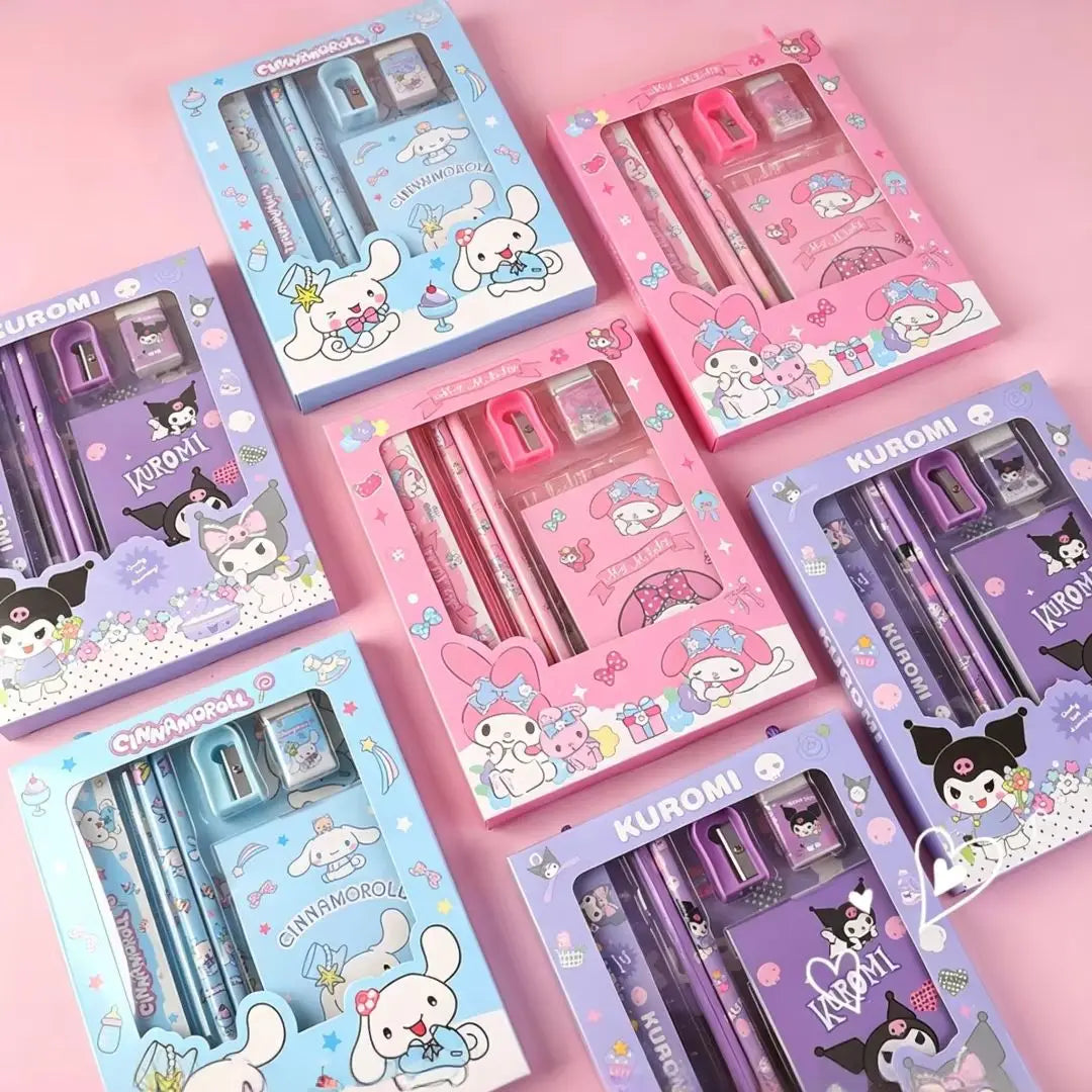 Sanrio Stationery Gift Box Set – 6-Piece Back to School Supplies Set for Students & Kids Reward Gift