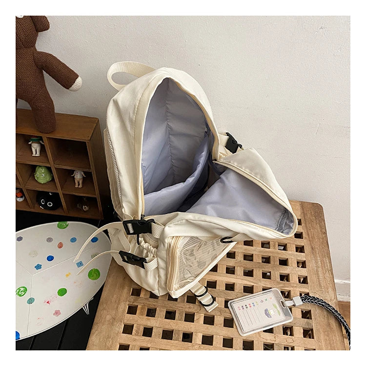 Mochila Ita Kawaii Estilo Collage – Mochila Escolar Transparente con Bolsillo en Forma de Corazón para Adolescentes, Mochila de Moda Japonesa JK, Mochila para Laptop para Mujeres, Bolso de Hombro para Estudiantes Estilo Harajuku 2024