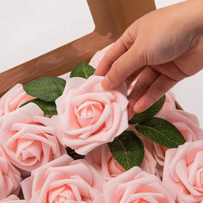 Rosas artificiales de espuma, de 10 a 100 unidades – Rosas sintéticas realistas para ramos de boda, centros de mesa, decoraciones para fiestas, regalos para el Día de la Madre y San Valentín, arreglos florales de bricolaje
