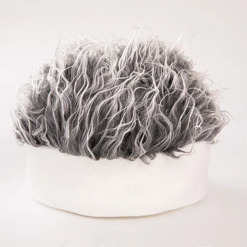 Fashionable Hip-hop Style Decorative Cosplay Wig Knitted Cap – Personalized Party Wig Cap for Hip-hop Outfit & Costume Wear