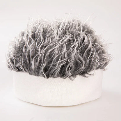 Fashionable Hip-hop Style Decorative Cosplay Wig Knitted Cap – Personalized Party Wig Cap for Hip-hop Outfit & Costume Wear
