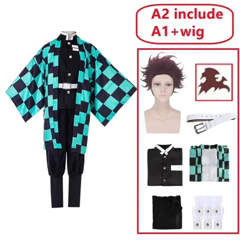 Tanjiro Kamado Inspired Cosplay Costume – Demon Slayer Anime Outfit for Kids & Adults Halloween Roleplay Gift Suit