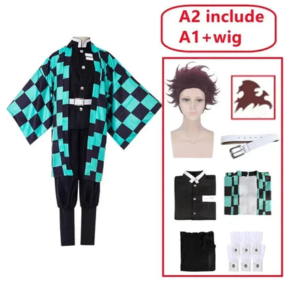 Tanjiro Kamado Inspired Cosplay Costume – Demon Slayer Anime Outfit for Kids & Adults Halloween Roleplay Gift Suit