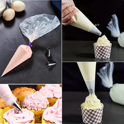 Disposable Piping Bags – Cake Decorating Pastry Bags, Cream Icing Frosting Tools, Cookie & Cupcake Baking Accessories, Kitchen Decorating Supplies 20-200pcs