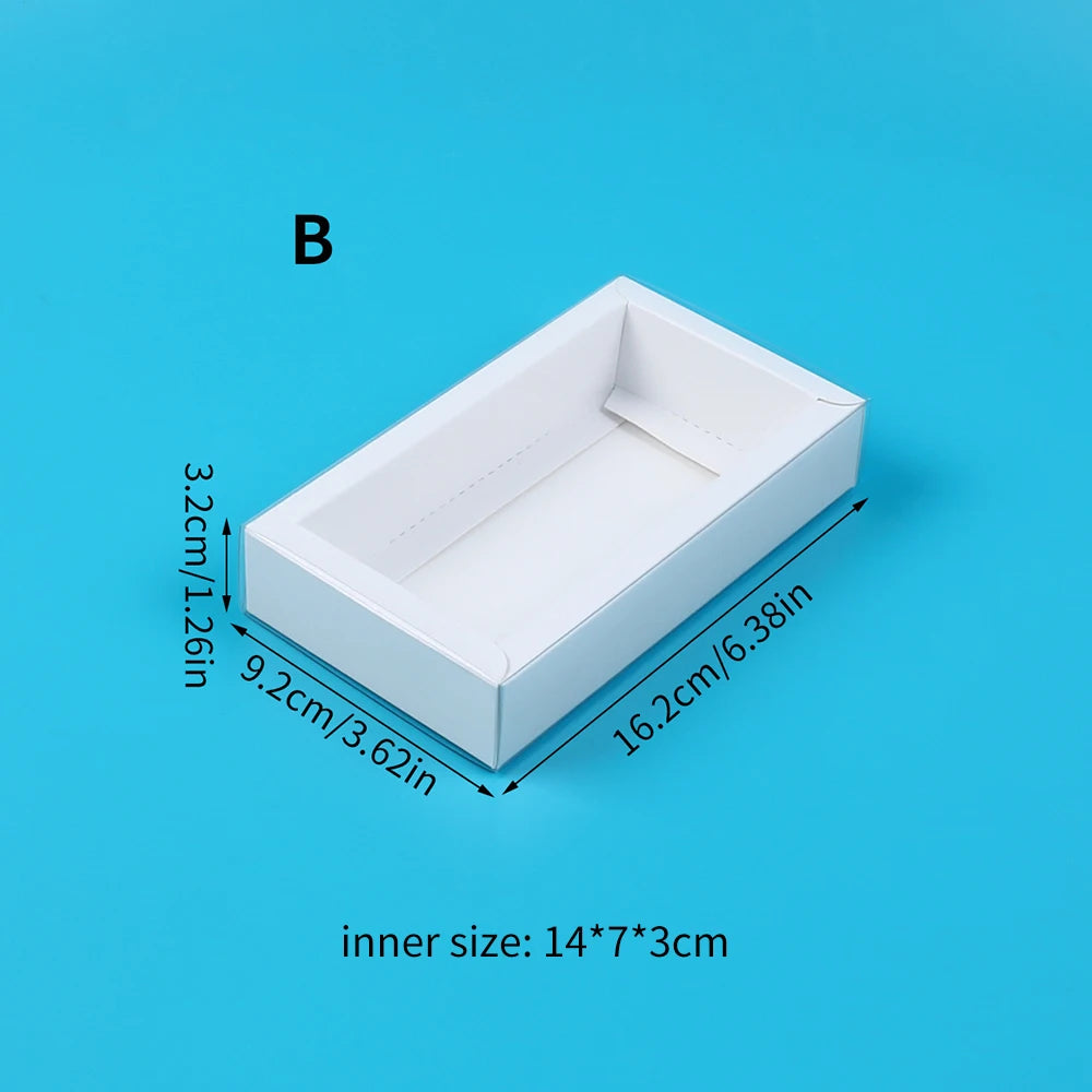 10PCS Pull-Out Kraft Paper Gift Boxes with Clear Window for Jewelry, Gifts, Weddings, Birthdays & Business Packaging