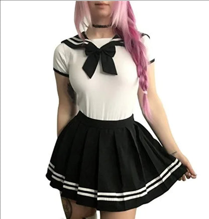 Sailor Moon Cosplay Romper Costume – Cute Girl Cotton Bodysuit Set | Pleated Skirt Pajama-Style Outfit (Women / Party Wear)