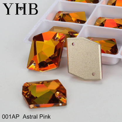 Strass à coudre YHB Cosmic AB Moonlight – Pierres plates en cristal de verre pour la décoration de vêtements et de sacs