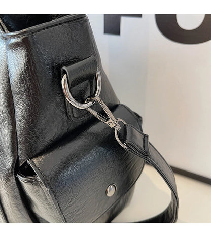 Women’s PU Leather Shoulder Bag – 2026 Fashion Handbag with Soft Interior Compartment, Contrast Color Design, Zipper Closure, Stylish Everyday Purse for Work, Travel & Casual Use