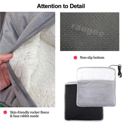 Calentador Eléctrico de Pies USB – Calienta Pies Suave de Peluche para el Hogar, la Oficina y el Dormitorio