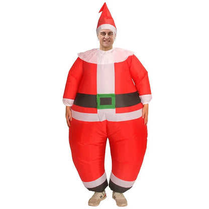 Funny Inflatable Christmas Costumes for Adults and Kids, Santa Claus Reindeer Snowman Christmas Tree Penguin Outfit for Halloween, Xmas, Carnival and Holiday Parties