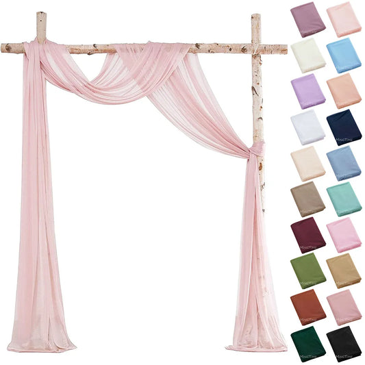 Cortina de tela semitransparente de gasa rosa rubor para arco de boda – 6M/10M para ceremonia y fondos de fiesta