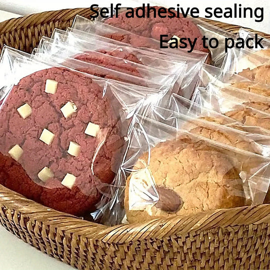 100PCS Bolsas de Plástico Transparentes Autoadhesivas para Regalos, Galletas, Dulces, Joyas y Empaque de Bizcochos