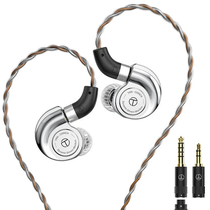 Écouteurs intra-auriculaires TRN Conch HiFi – IEM à transducteur dynamique DLC Diamond avec embouts de réglage interchangeables pour le jeu, la musique et les appareils Xiaomi