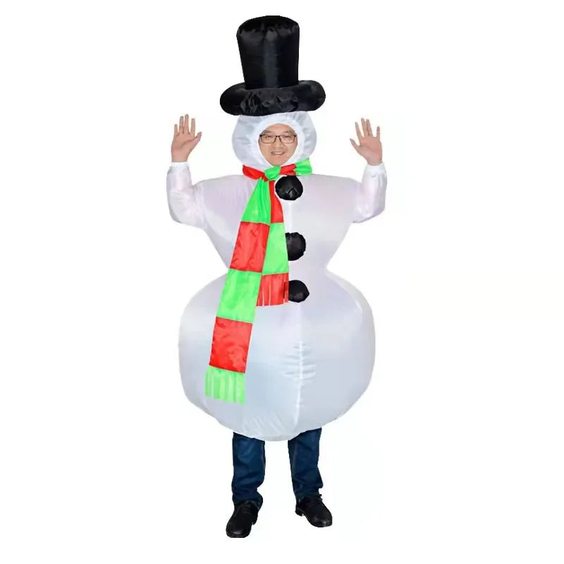 Funny Inflatable Christmas Costumes for Adults and Kids, Santa Claus Reindeer Snowman Christmas Tree Penguin Outfit for Halloween, Xmas, Carnival and Holiday Parties