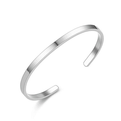 Pulsera de cadena cubana de acero inoxidable de 3 mm - Pulsera de puño abierto ajustable para hombres | Accesorio de joyería de moda urbana hip hop