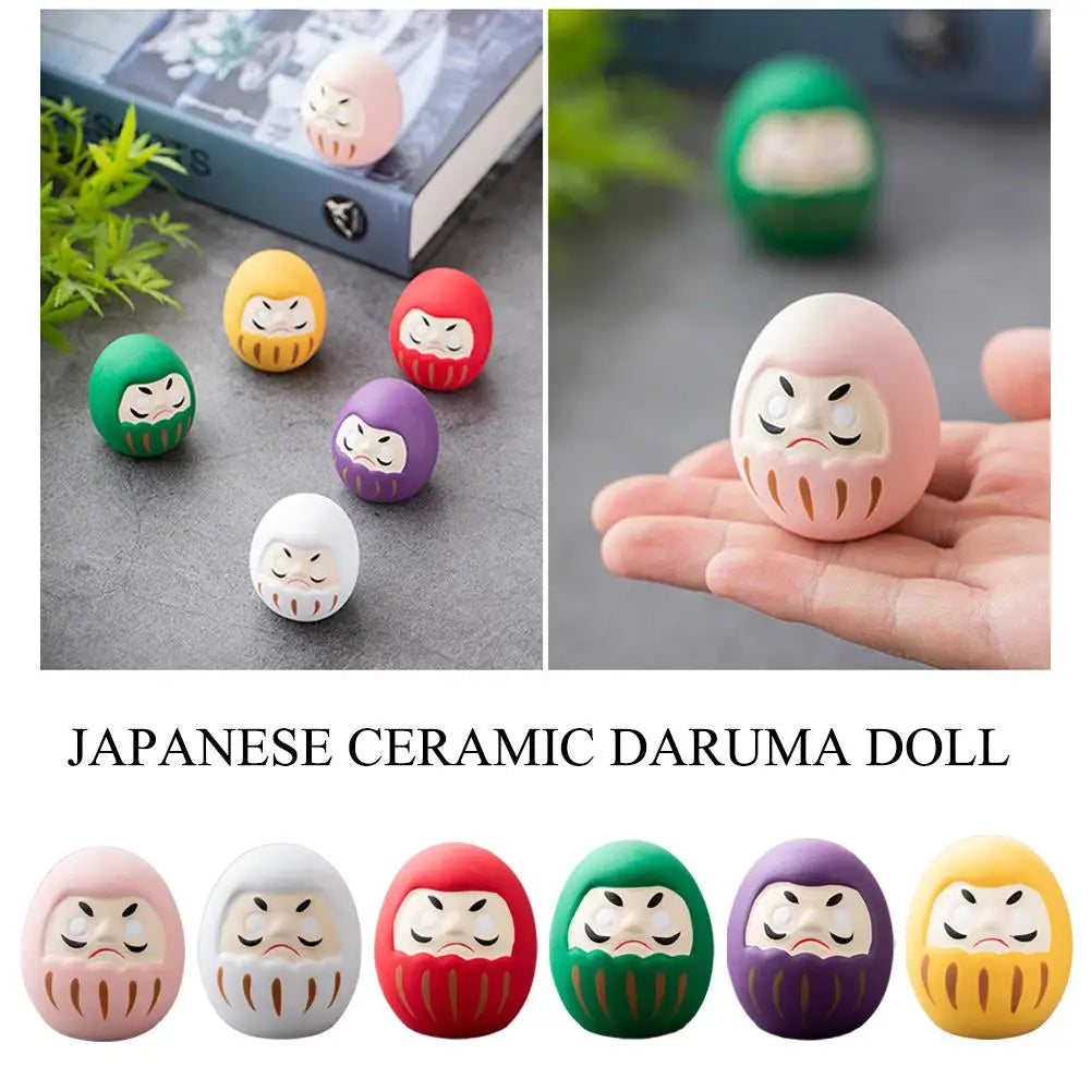 Japanese Daruma Doll Figurine – Traditional Ceramic Lucky Fortune Charm, Miniature Home Decor Ornament & Cultural Gift