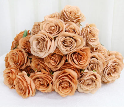 9 Heads Artificial Camellia Rose Bouquet – Realistic Faux Flowers for Wedding Decor, Party Displays, Home Decoration & Floral Gifts