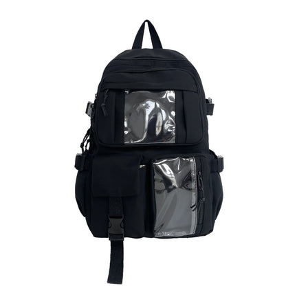 Cute Nylon Backpack for Girls & Women – Multi-Pocket Student School Bag, Lightweight Casual Backpack for Students, Travel & Daily Use