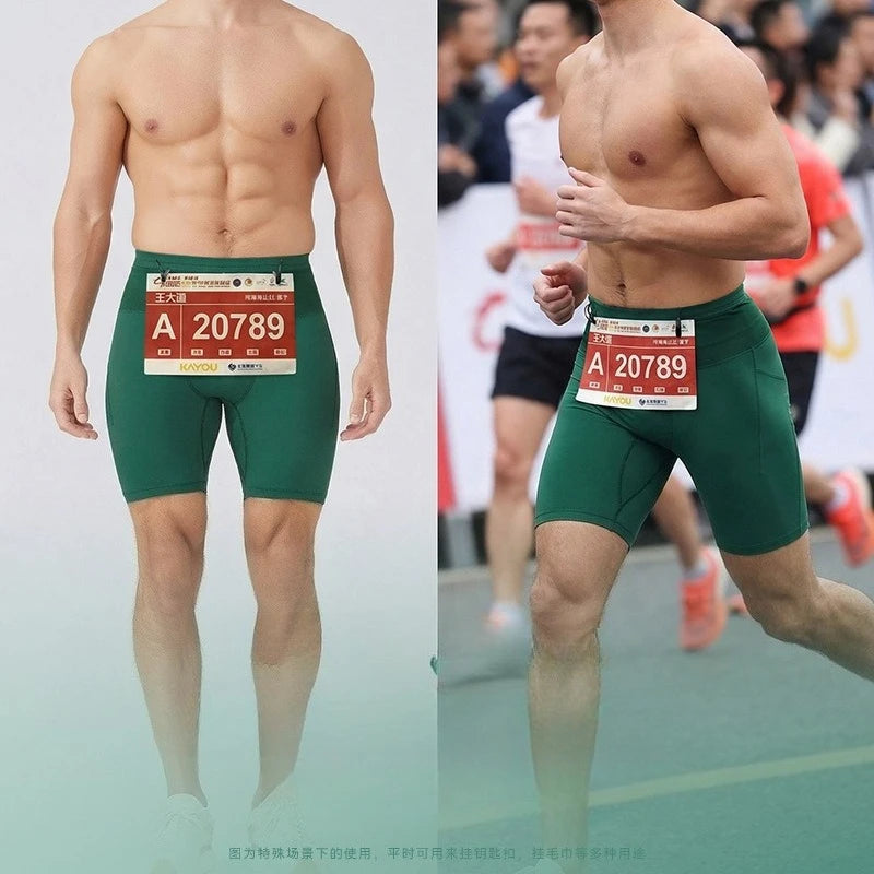 Men's Compression Running Shorts – Multi-Pocket Marathon, Gym & CrossFit Fitness Training Sports Shorts