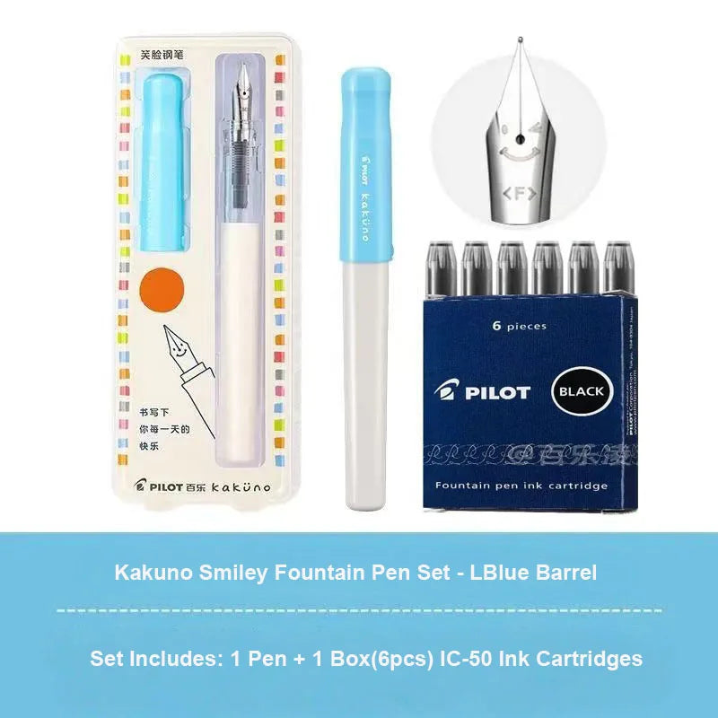 Pluma Estilográfica Pilot Kakuno – Bolígrafo de Escritura Antideslizante Fácil de Usar para Principiantes con Agarre Suave para Caligrafía, Diarios, Oficina y Colección de Papelería