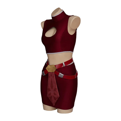 Ahsoka Red Cosplay Costume with Hat for Adult Women, Plus Size