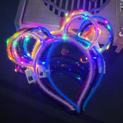 Serre-tête lumineux LED Oreilles de Chat & Lapin – Bandeau lumineux pour Anniversaires, Festivals & Mariages