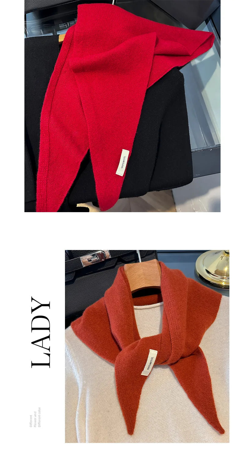 100% Wool Winter Scarf for Women Long Warm Cashmere Feel Shawl Wrap Solid Pashmina Hijab Head Scarf