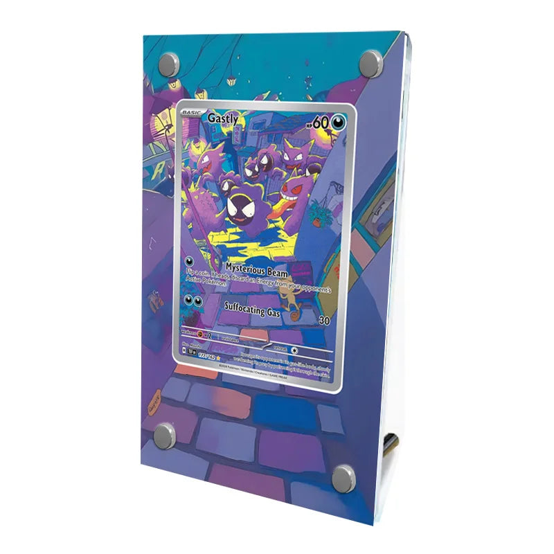 Présentoir en acrylique pour cartes Pokémon – Ronflex, Évoli, Mewtwo, Bulbizarre, Psykokwak et support de protection de style brique pour figurines