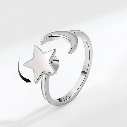 Anillo giratorio antiestrés de mariposa y flor con diamantes de imitación – Anillo giratorio antiansiedad para mujer | Joyería ajustable para aliviar el estrés