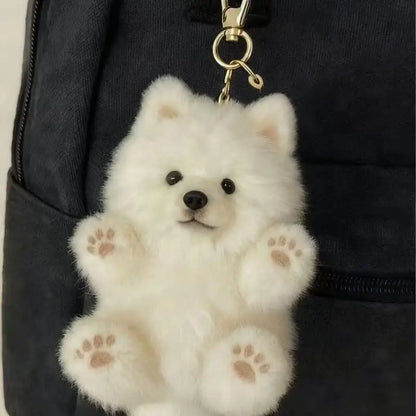 Cute Samoyed Dog Plush Keychain – Ultra-Soft Stuffed Animal Pendant for Backpacks, Purses, Bags & Everyday Accessories