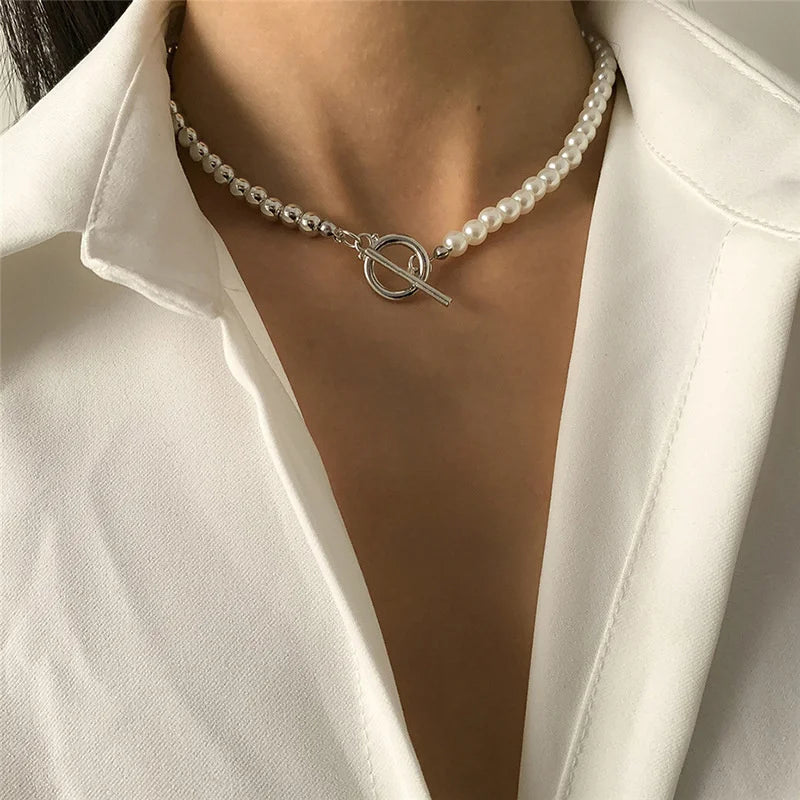 Nuevo collar gargantilla de perlas barrocas para mujer, lujoso, para bodas, fiestas, collar de cuentas de tres capas, torques, regalo de joyería de moda para damas