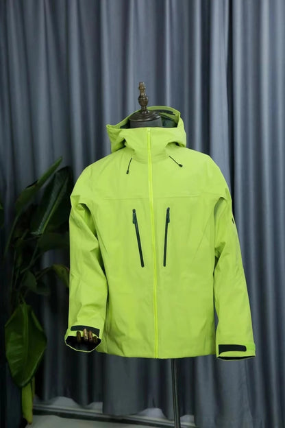 ARC SV 3-Layer Waterproof Hiking Jacket – Unisex Windproof Camping, Ski & Outdoor Shell Coat with Embroidered Bird Logo