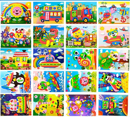 10/20PCS Pegatinas de Animales 3D de Goma EVA – Juego de Manualidades de Puzle de Dibujos Animados para Niños, Juguete Educativo Creativo, Regalo de Actividad Artística de Múltiples Diseños