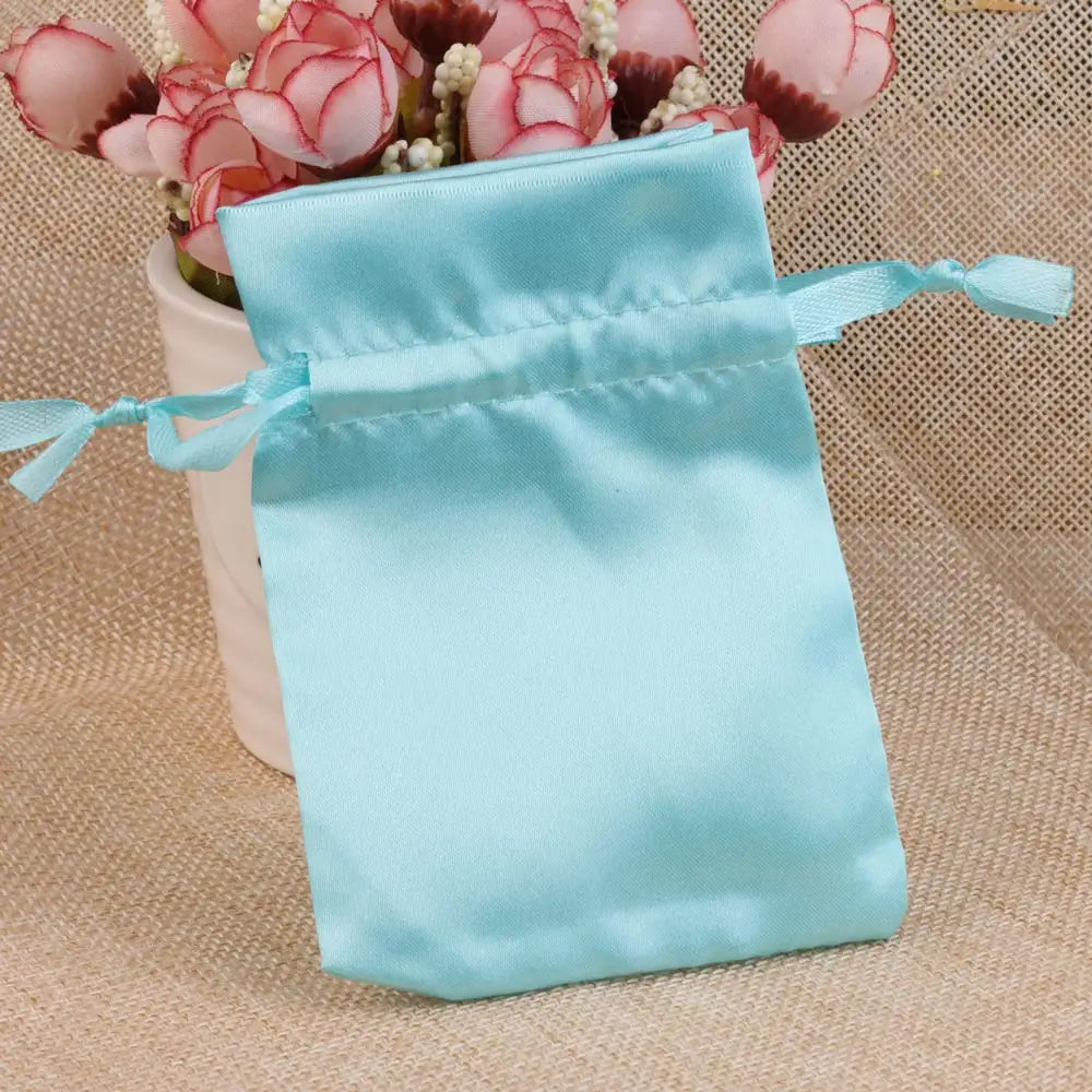 10/25/50PCS Bolsas de Regalo de Seda Satinada con Cordón para Joyas – Bolsitas de Lujo para Bodas, Fiestas, Dulces, Joyas y Empaque de Regalo
