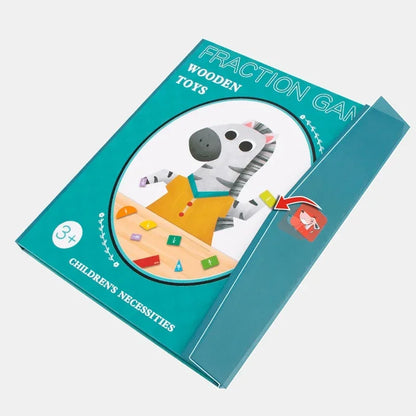 Livre d'apprentissage des fractions magnétiques Montessori – Jouet éducatif en bois pour enfants, compétences en arithmétique