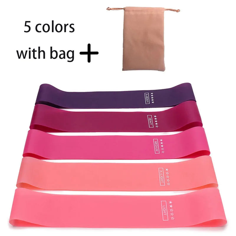 Lot de 5 bandes de résistance pour yoga – Bandes élastiques de Pilates pour musculation, étirements, entraînement musculaire et exercices de fitness à domicile