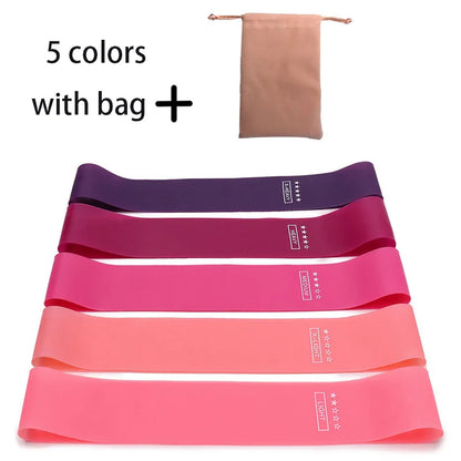 Lot de 5 bandes de résistance pour yoga – Bandes élastiques de Pilates pour musculation, étirements, entraînement musculaire et exercices de fitness à domicile