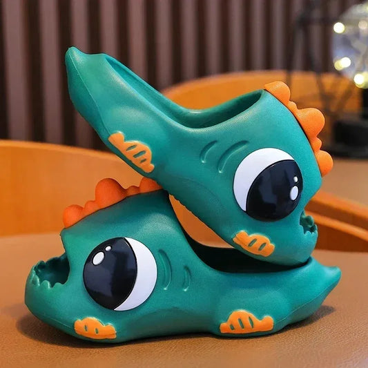 Chanclas de dinosaurios de dibujos animados para niños, zapatillas de playa antideslizantes para niños y niñas (2 a 12 años)