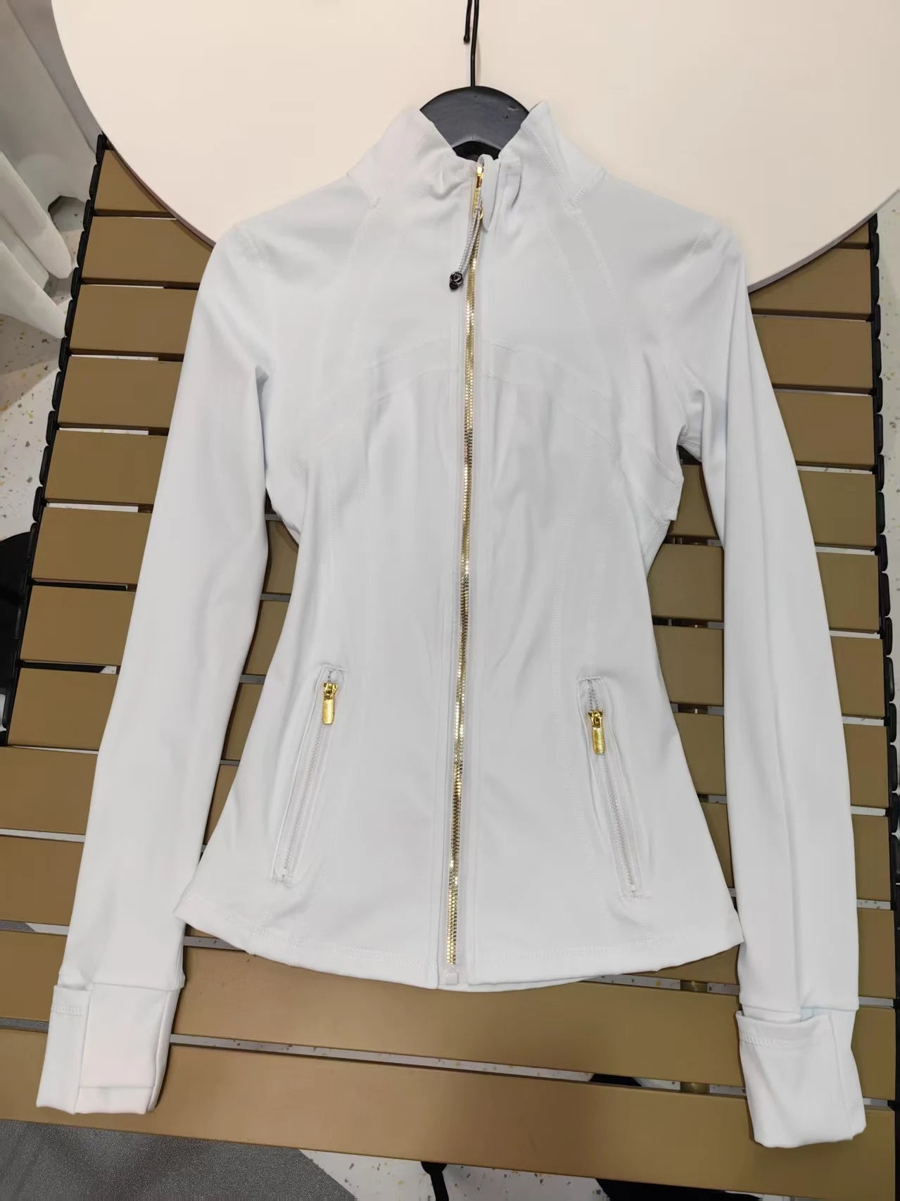 Chaqueta de yoga de mujer ajustada con cremallera – Top deportivo de cuello alto de secado rápido para gimnasio, running y fitness
