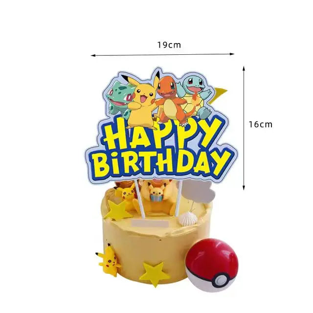 Pokémon Theme Birthday Party Decorations – Cartoon Pokémon Go Tableware Set (Cups, Plates & Pikachu Balloons) for Baby Shower & Party Favors
